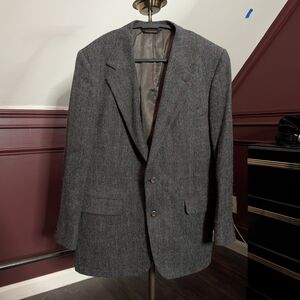 A.O. White Vintage SOFT Herringbone Plaid Knit MiUSA Sport Coat